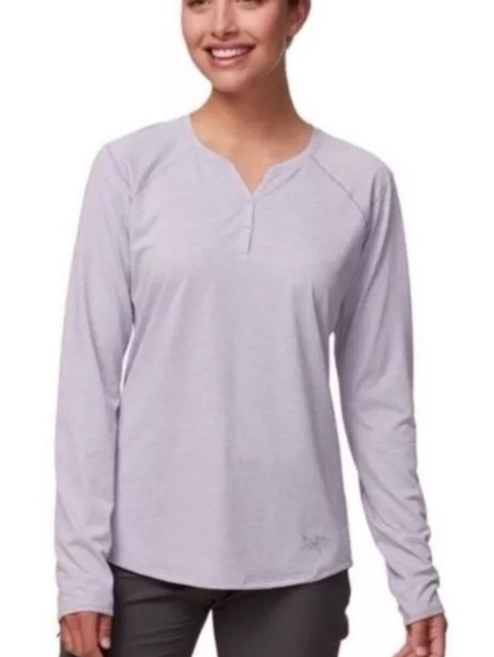 Arc'teryx Women's Kadem Henley Long Sleeve Athletic Gorpcore Top in Lavender XL